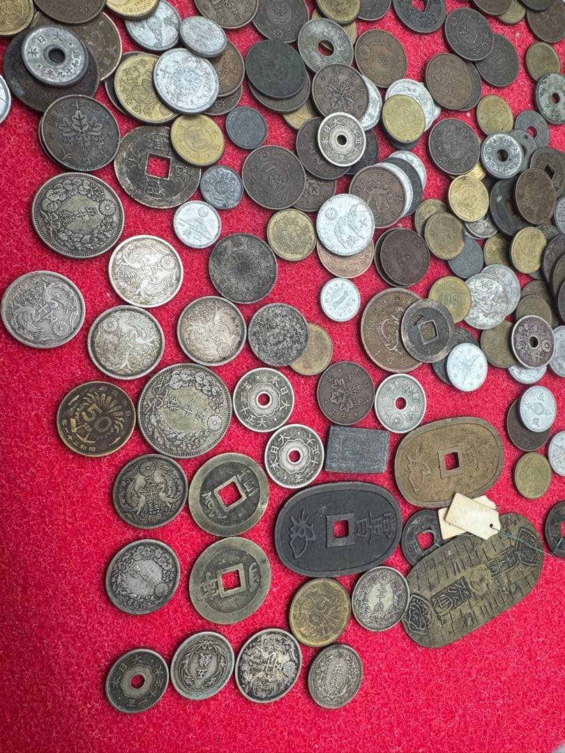 ま*能様 【大量・1600グラム】古銭まとめ　5銭・10銭・50銭・天保通宝など
