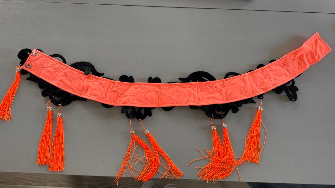 オレンジ ビーズ フリンジ ベリーダンス衣装