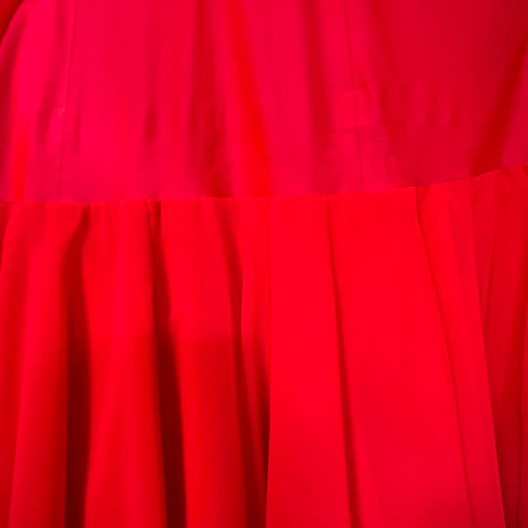 社交ダンスドレス ★ロビンフット製★朱色 6層スカート 競技用 使用3回