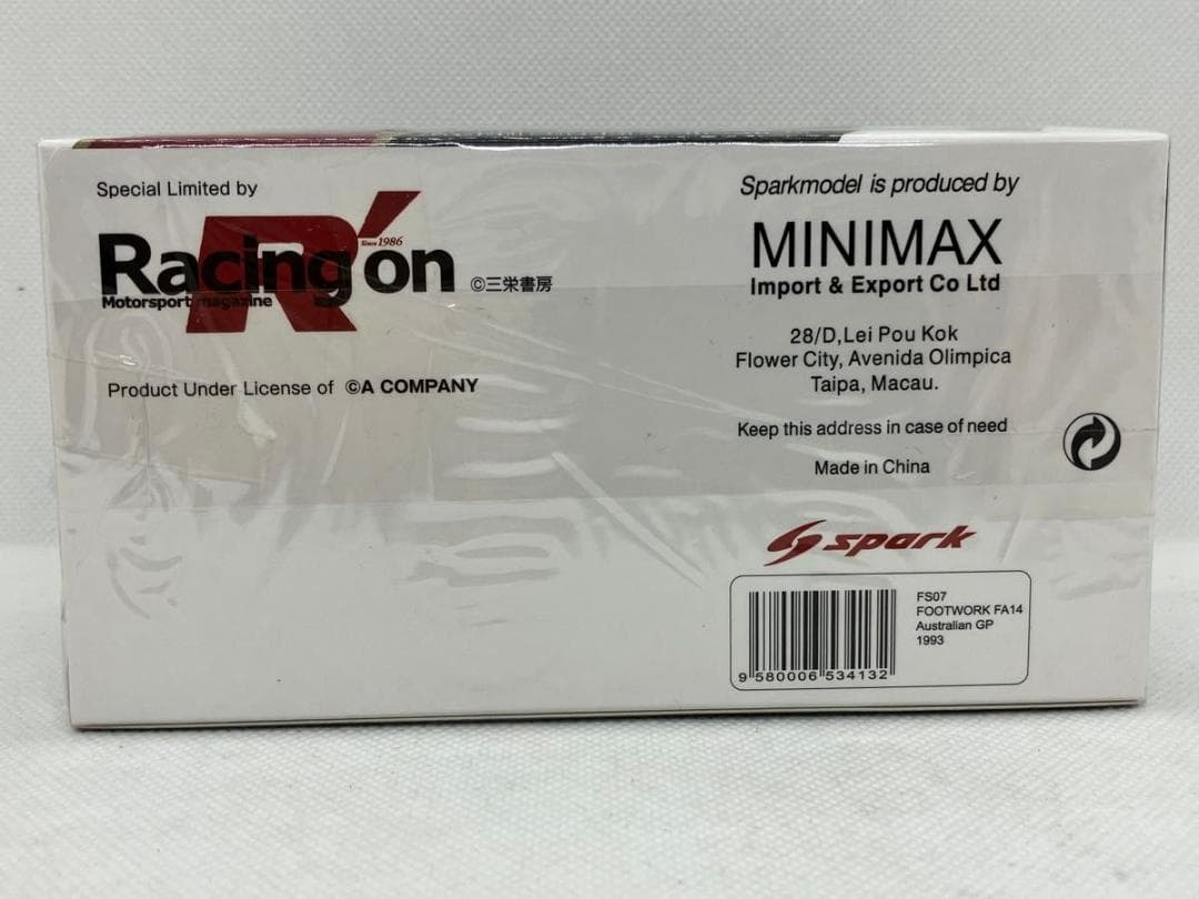 ★1/43★フットワーク FA14 無限ホンダ★鈴木亜久里★レーシングオン別注★