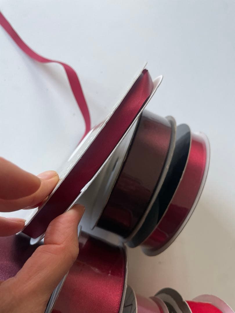 【3万円相当！】高級　サテンリボン　レッド　ボルドー　新品含む 7巻セット