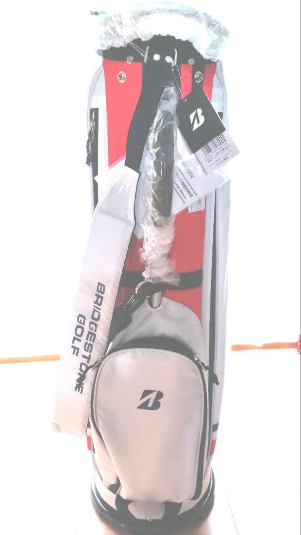 ワカメBRIDGESTONE GOLF キャディバッグ ホワイト/レッド