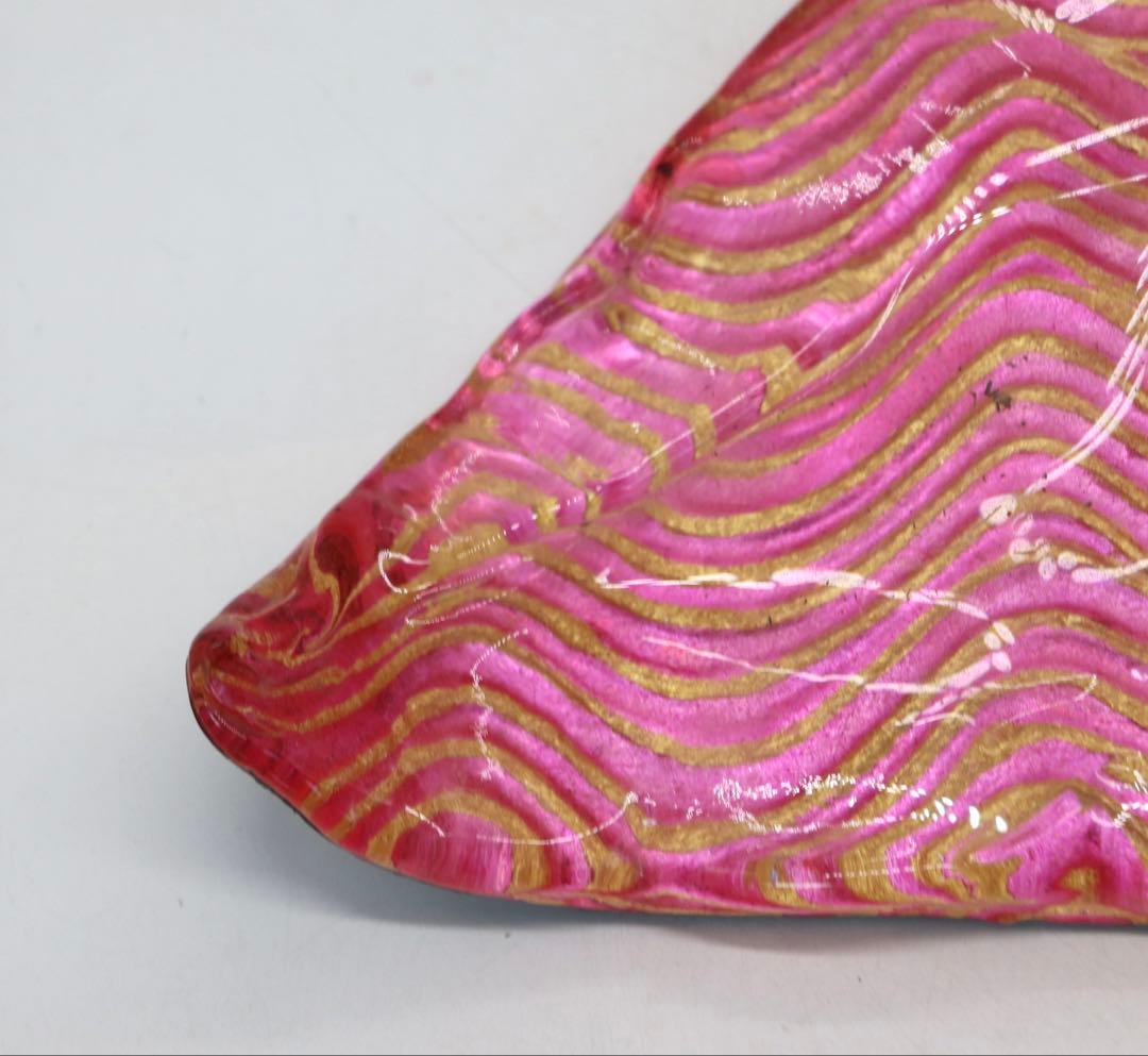 坂田甚内作　三角皿　ガラス　名人作　送料込み250605