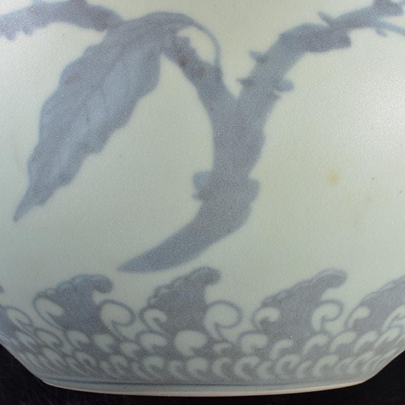 中国　青花　果実文　双耳天球瓶　合わせ箱付　M　R5232B