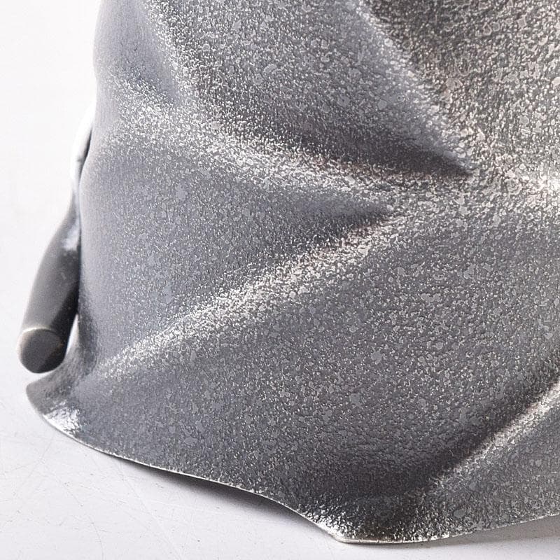 茶道具　風炉師　藤井宗喜作　唐銅　いぶし銀　一葉蓋置　共箱　C　R8189