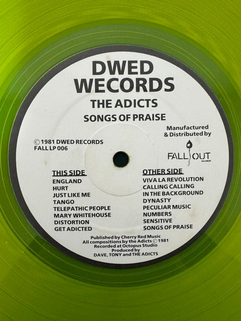 THE ADICTS レコード　limited color vinyl 盤極美品