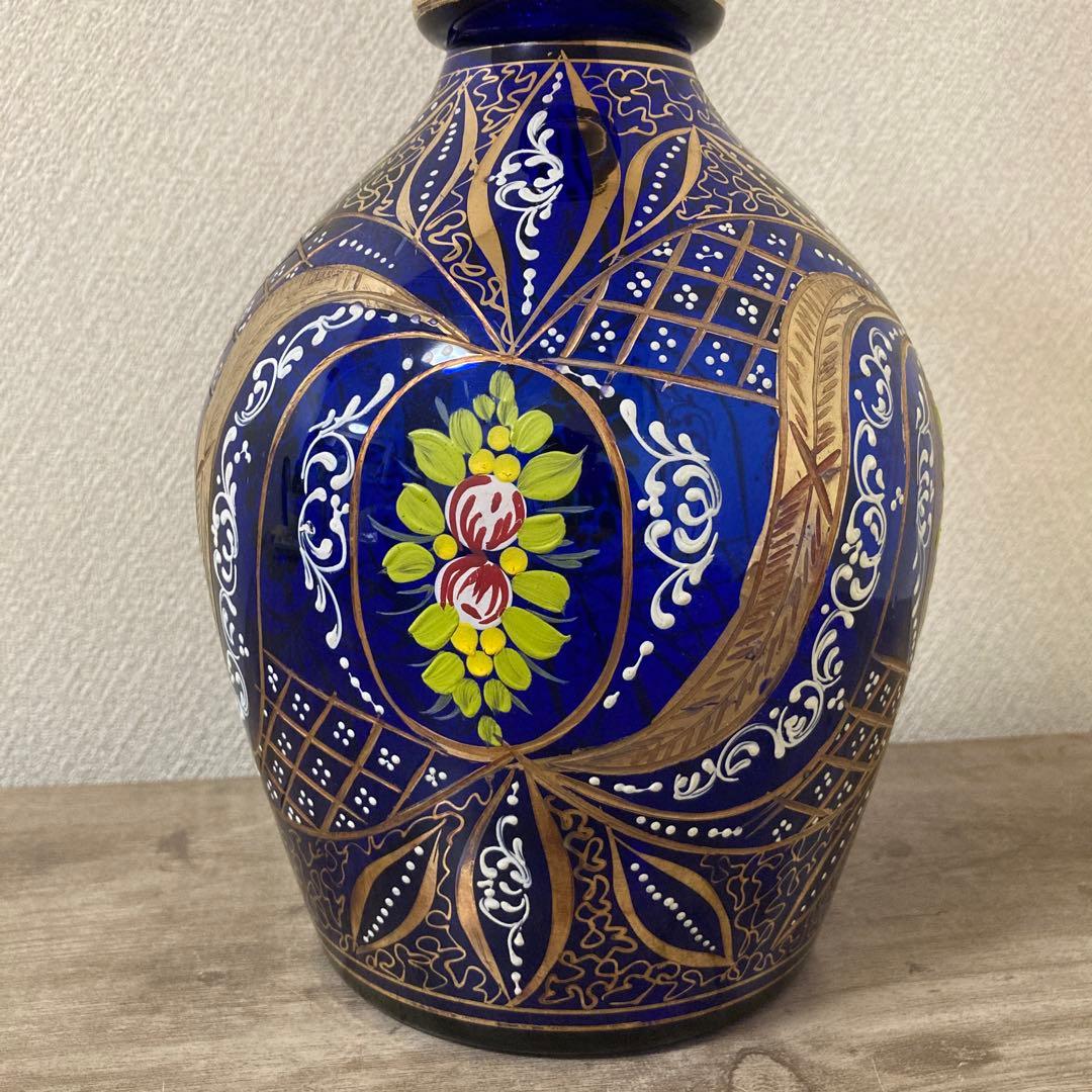 ボヘミアングラス　デキャンタ　珍品　特大　切り子　ヴィンテージ