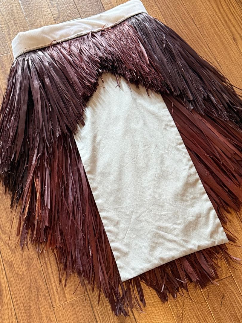 タヒチアンダンス　マロ　ショートモレ　茶色　グレー　ウエスト加工あり　衣装