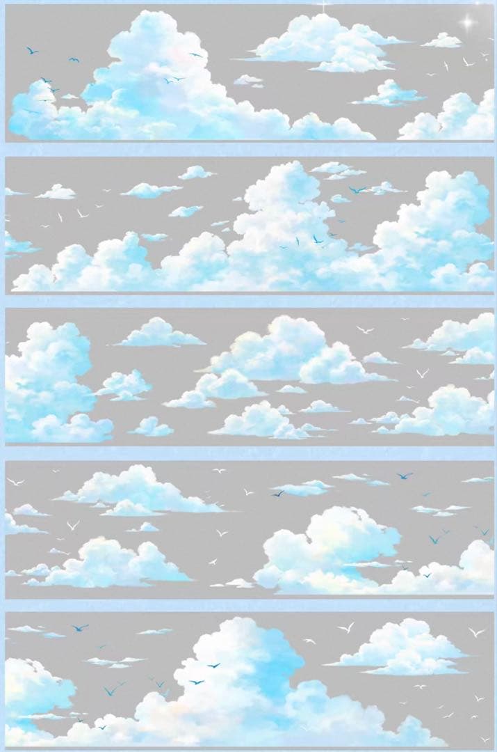 PET 白云 7cm×5m 海外マスキングテープ 雲