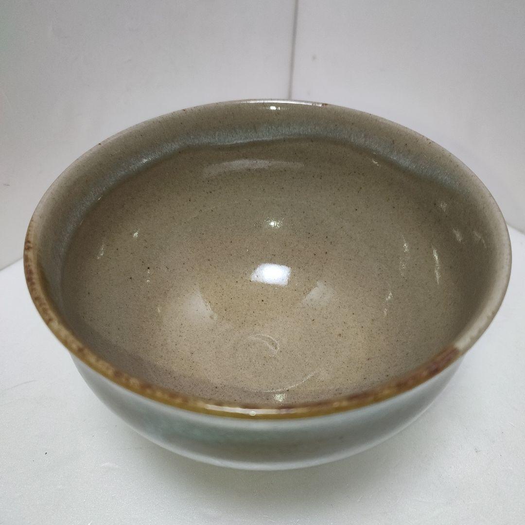 膳所焼　茶碗　暗香文字目彫　宗也