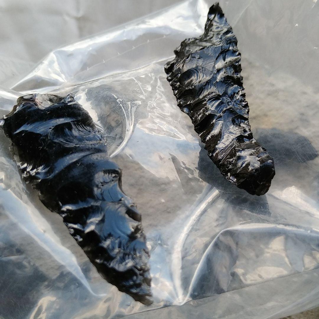 縄文ナイフ　模写　石器　黒曜石サンプル　　222