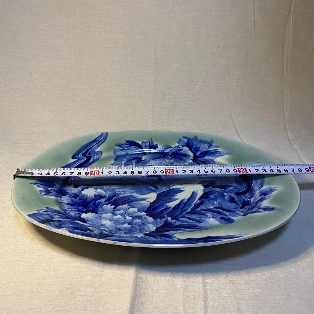 伊万里　古伊万里　大皿　青磁　染付　花鳥の図