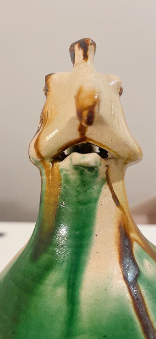 三彩鳳首執壺　陶芸　骨董品　古美術