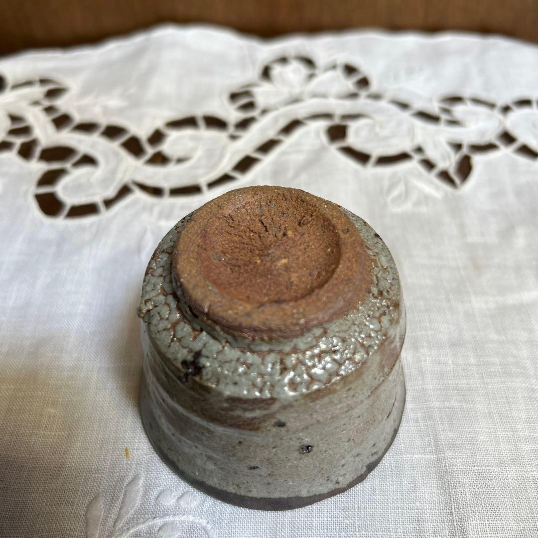 逸品　唐津焼 西岡小十作 斑唐津　皮鯨　梅華皮 ぐい吞み　共箱共布栞付き 未使用