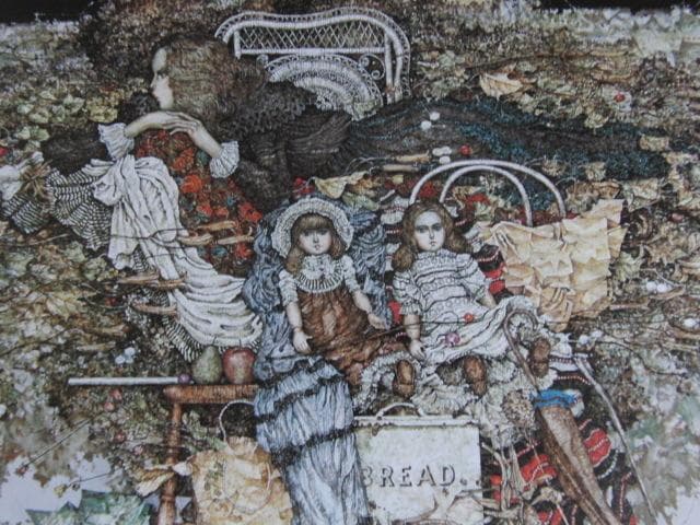 石阪春生、【二つの人形と〈女のいる風景〉】、希少な額装用画集より