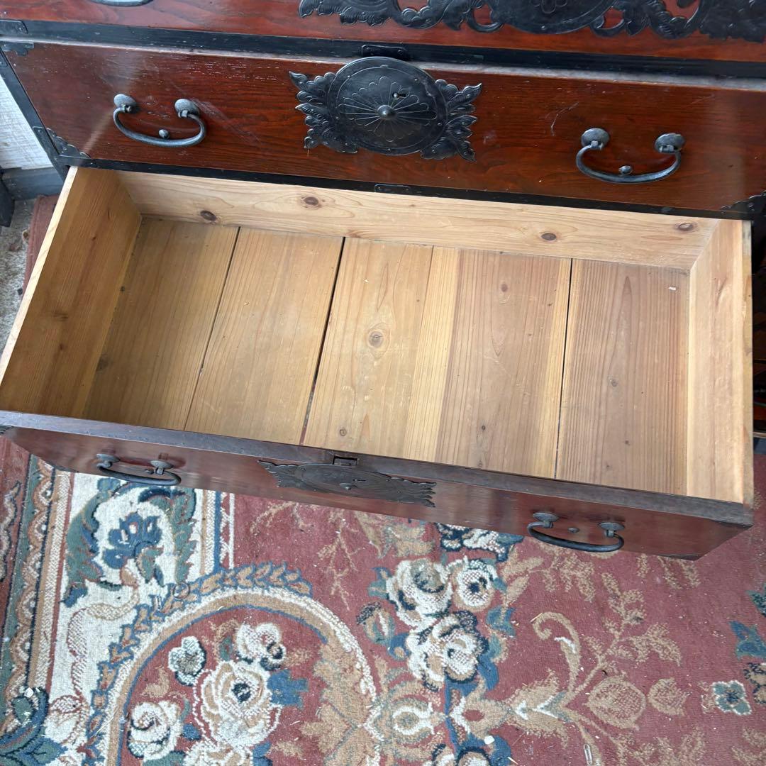 昭和レトロ 古家具 大型 仙台箪笥 4段9杯 引き出し箪笥 和箪笥 ビンテージ