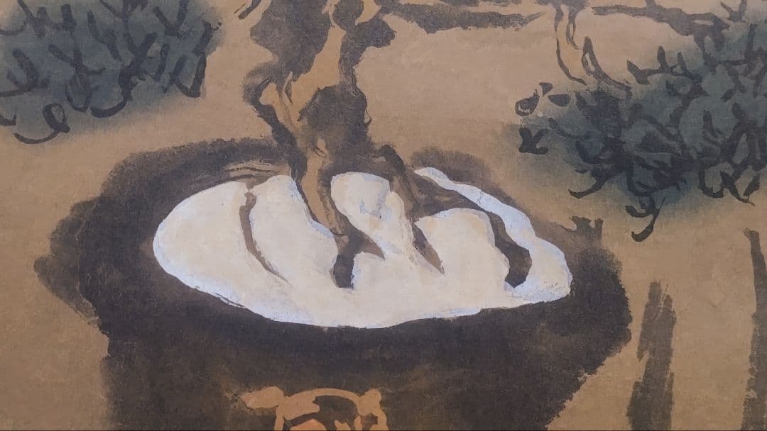 ご希望額まで値下げ～@中国画家 斉白石 花鳥図の印刷掛軸(一部に手彩色) 2本