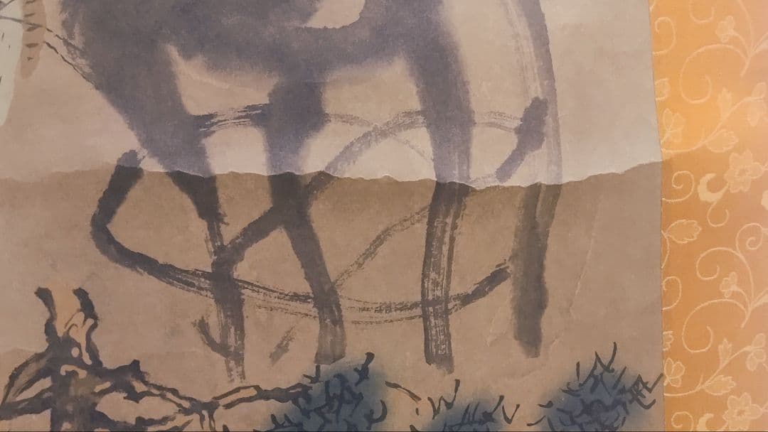 ご希望額まで値下げ～@中国画家 斉白石 花鳥図の印刷掛軸(一部に手彩色) 2本