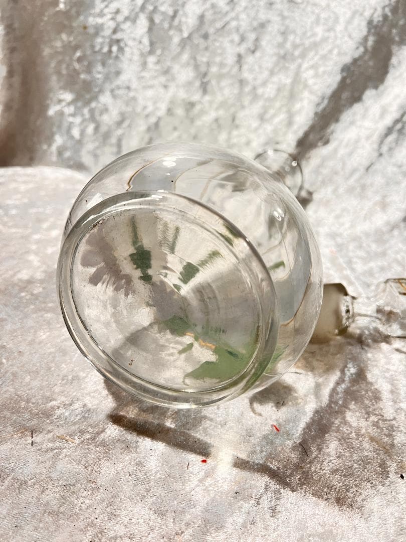 花柄ガラスデキャンタ 高さ約25cm