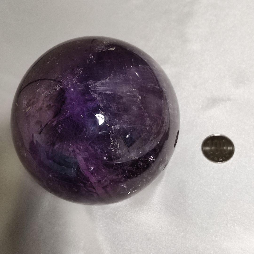 パワーストーン　天然石　アメジスト　丸玉　直約9cm　1,228g　130