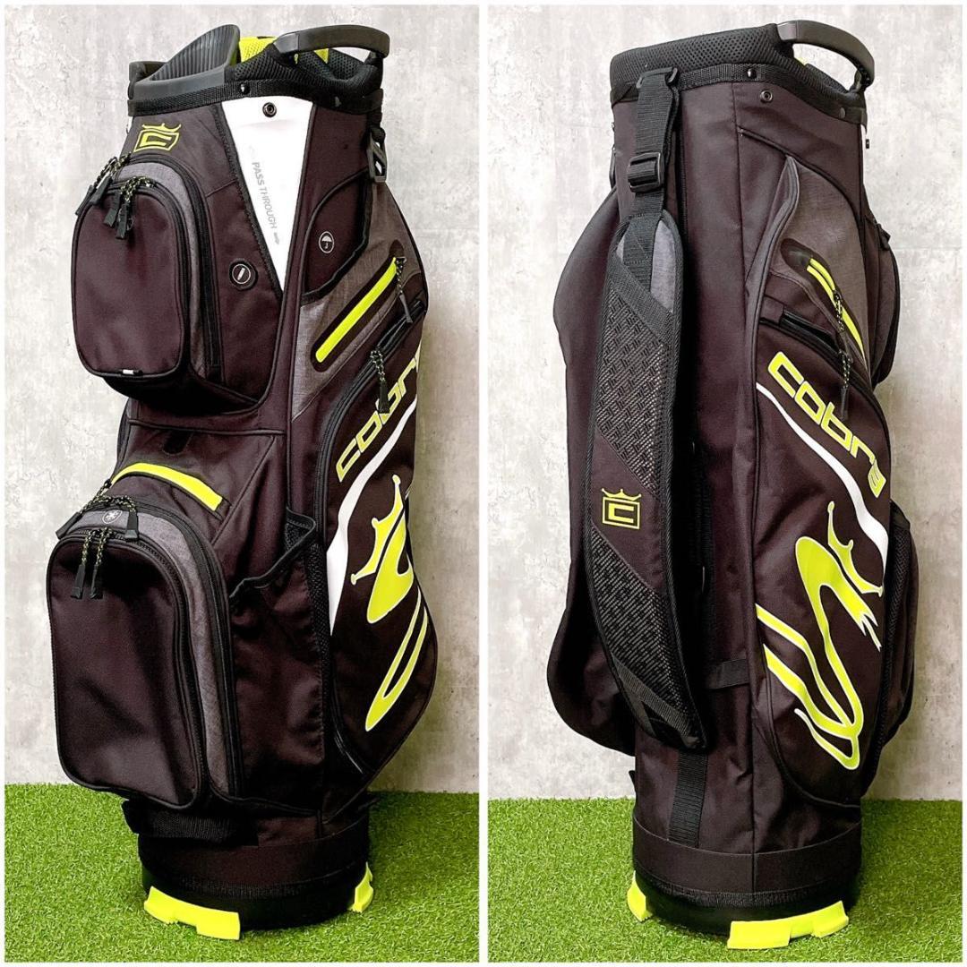 美品 cobra キャディバッグ 多機能モデル カート式 保温 傘入れ 多収納