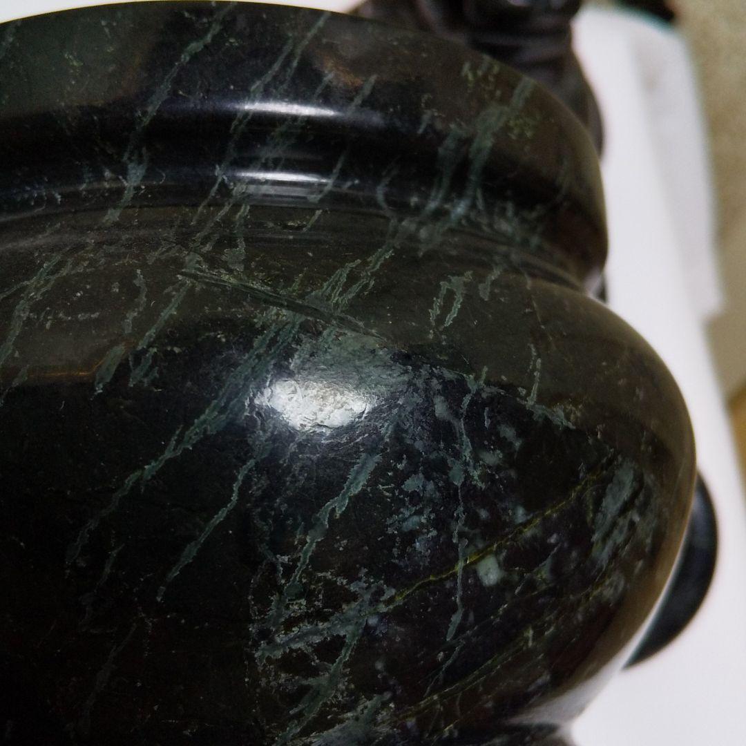 骨董 中国古玩 蛇紋石 三足香炉