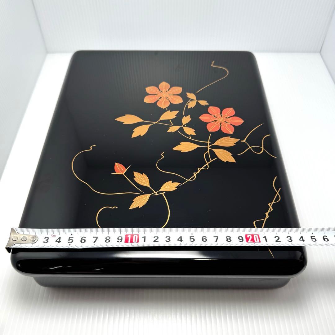 新品未使用 越前塗 漆器 漆 文庫 文箱 霧箱 説明書 箱 伝統工芸 黒 小物入