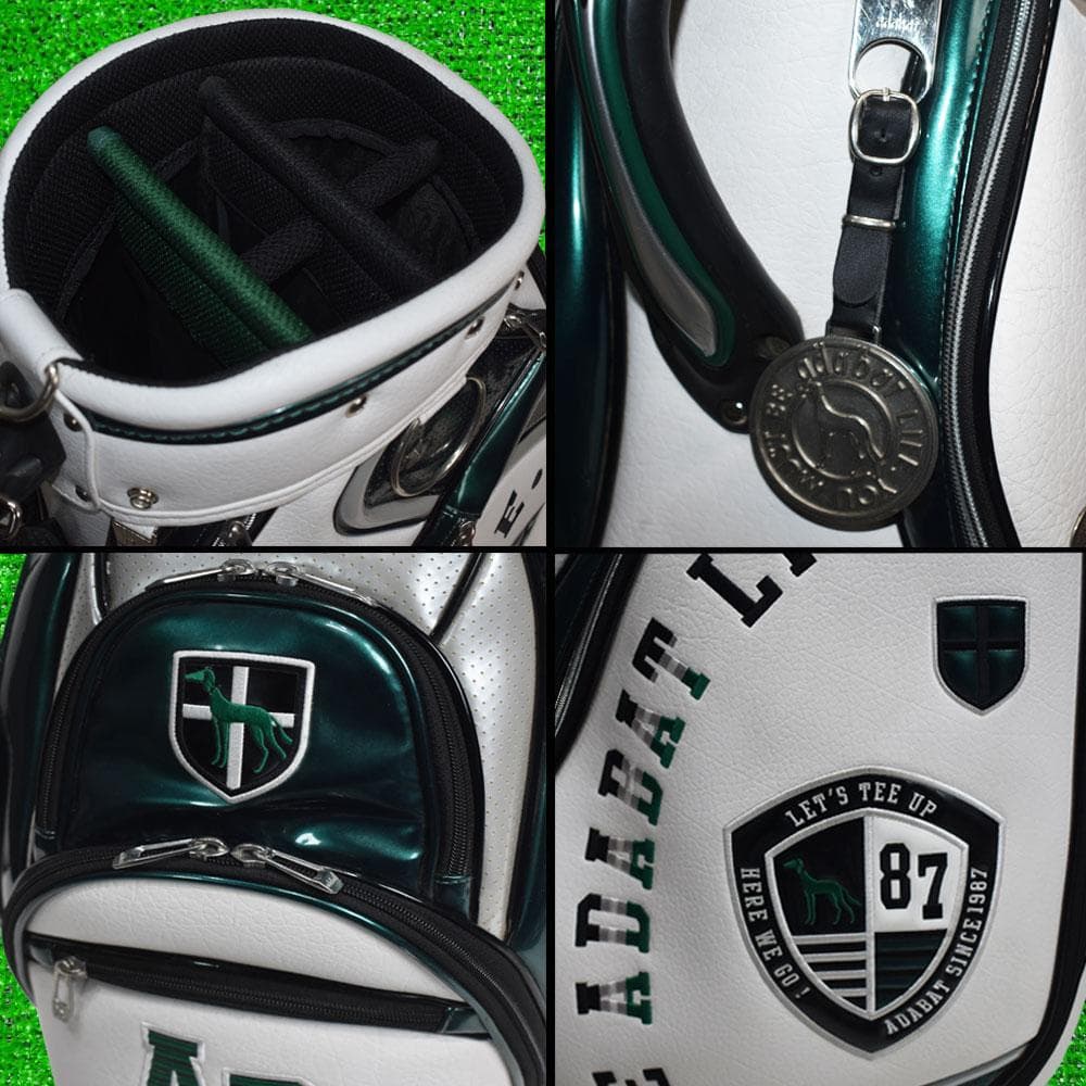 adabat アダバット ゴルフ キャディバッグ【ホワイト/グリーン】美品！