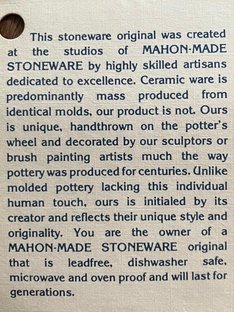 “Mahon Made Stoneware” Beerマグ （ジョッキ）ペア