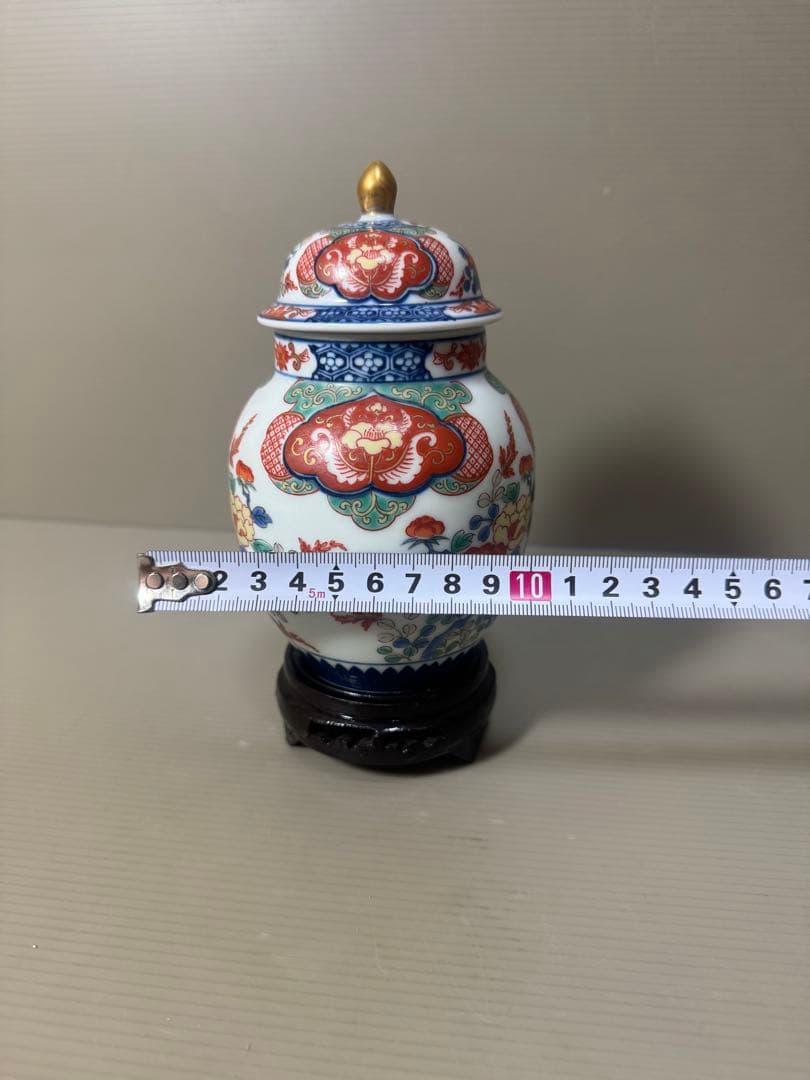 2179  有田焼　古伊萬里　沈香壷　花台付き