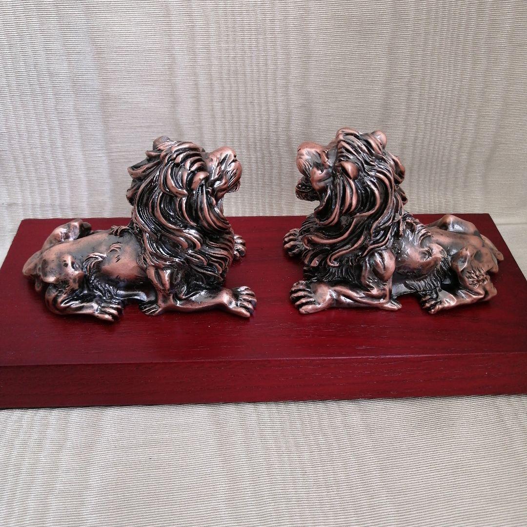 カ*て様 香港HSBC銀行 風水　ブロンズライオン像 2体セット非売品　獅子　箱