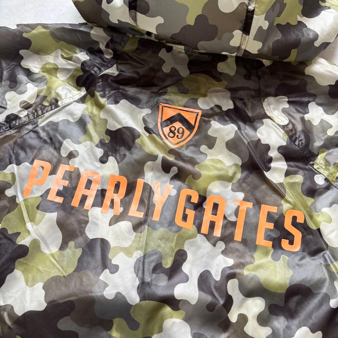 PEARLY GATES カモフラ迷彩柄 ナイロン フードジップジャケット ロゴ