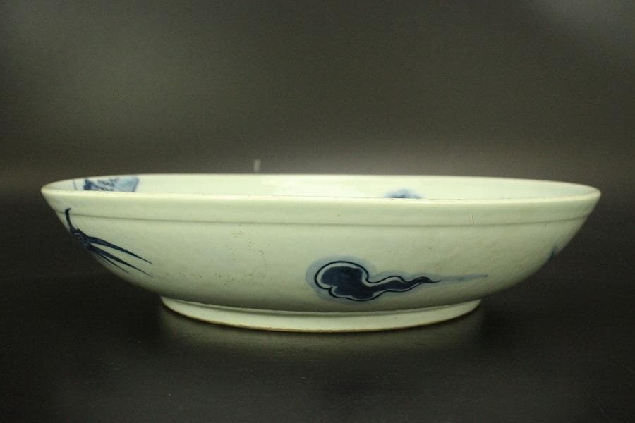 中国美術 青花 龍紋 皿(A736)