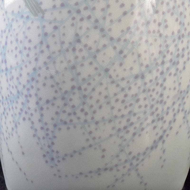 益子焼　室町勝廣作　彩象嵌　野鳥文　扁壷　共箱　M　R7930B