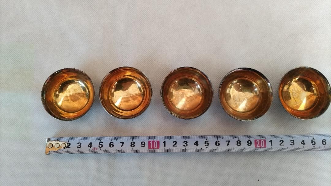 純銀刻印有　酒杯 5客