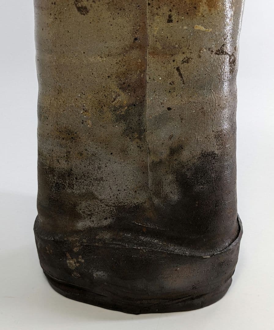 乗松俊行 備前焼 擂座花入 共箱合布栞 花瓶 花生 花器 フラワーベース 工芸品