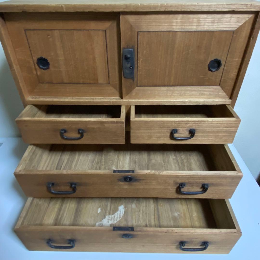 長期自宅保管品 総桐箪笥 小型桐タンス 桐箪笥 茶箪笥 古家具 昭和レトロ 収納