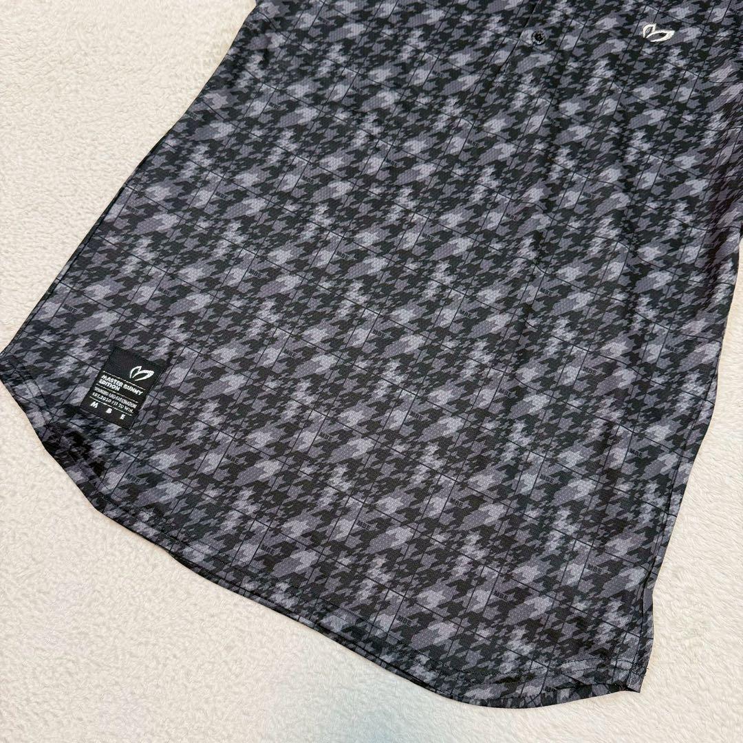 新品 MASTER BUNNY カッターシャツ ゴルフ 千鳥格子 刺繍 ロゴ