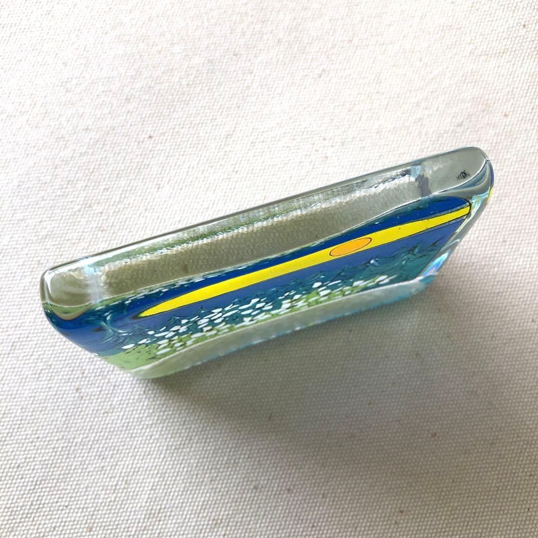 北欧の太陽と白い花のガラスカード(大)／ イッタラ　フィンランド