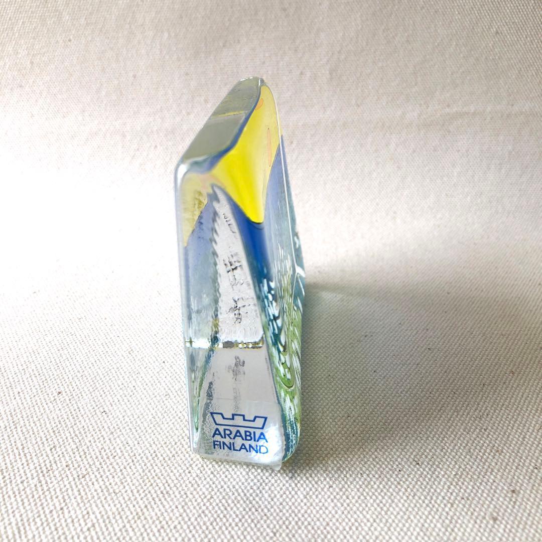 北欧の太陽と白い花のガラスカード(大)／ イッタラ　フィンランド