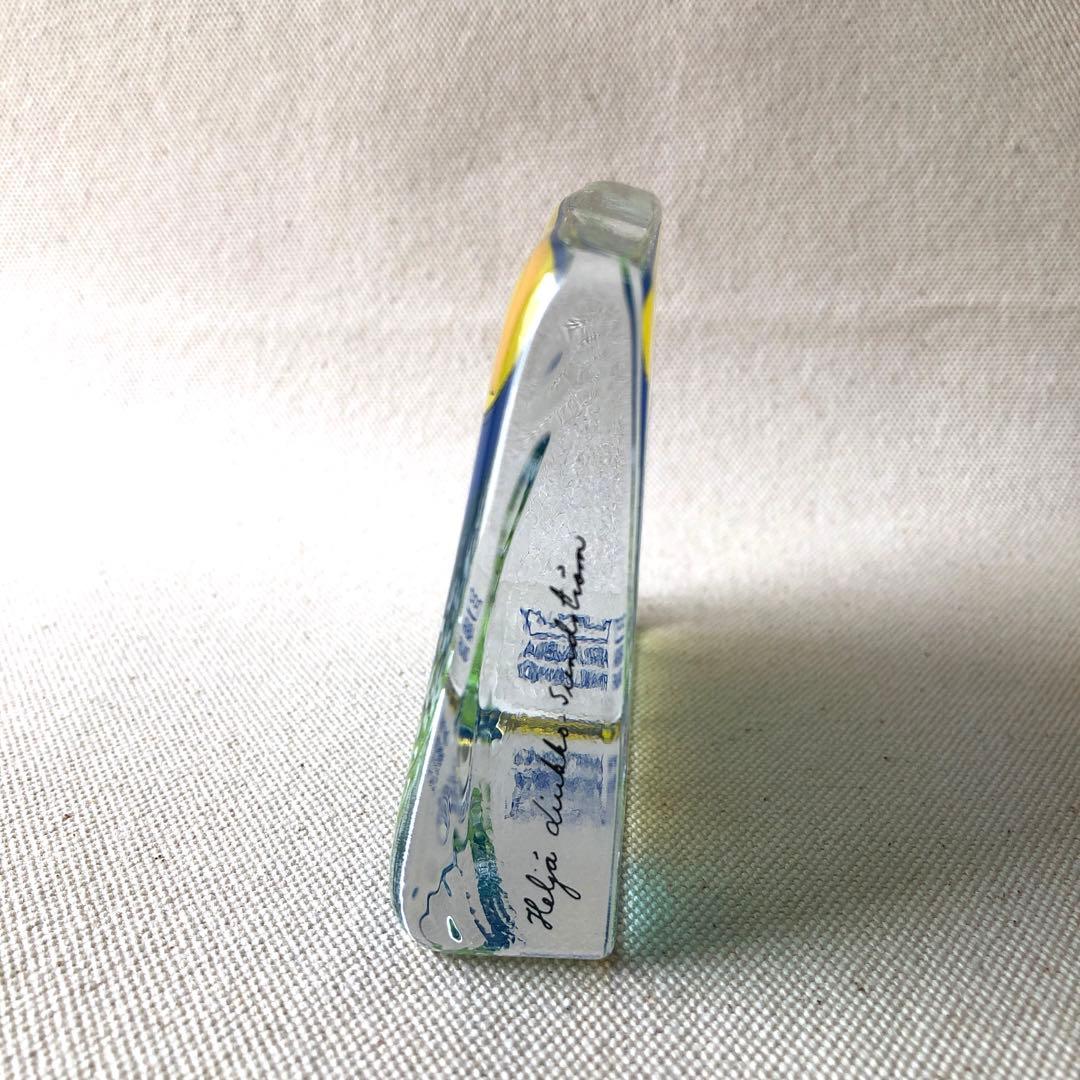 北欧の太陽と白い花のガラスカード(大)／ イッタラ　フィンランド