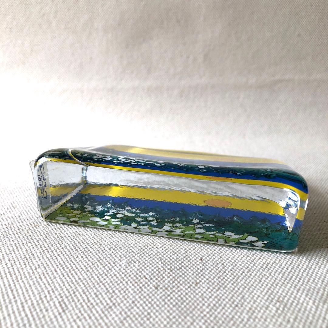 北欧の太陽と白い花のガラスカード(大)／ イッタラ　フィンランド