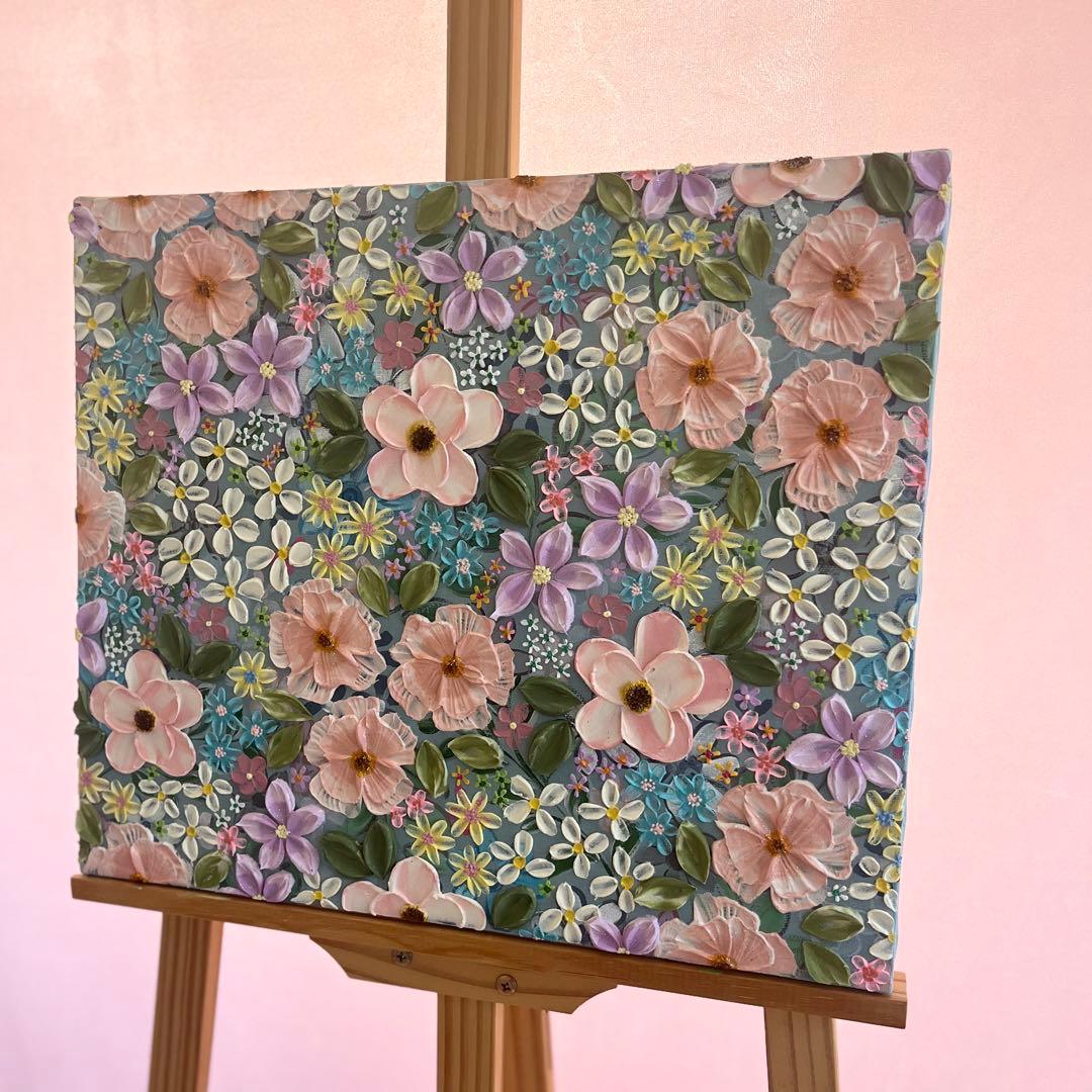 テクスチャーアート ボタニカル 絵画 壁掛けアートアートパネル 花 フラワー
