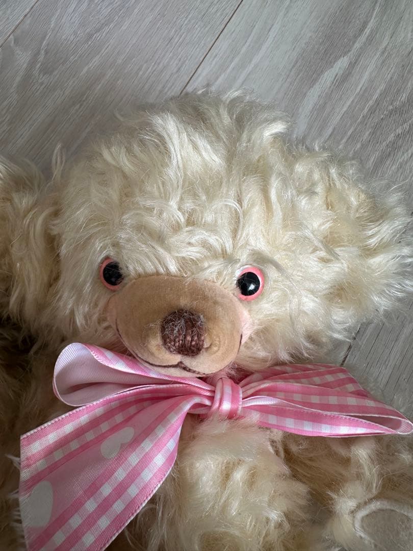 メリーソート写真チーキー2体セット　ピンクリボン　テディベア　ヴィンテージ双子