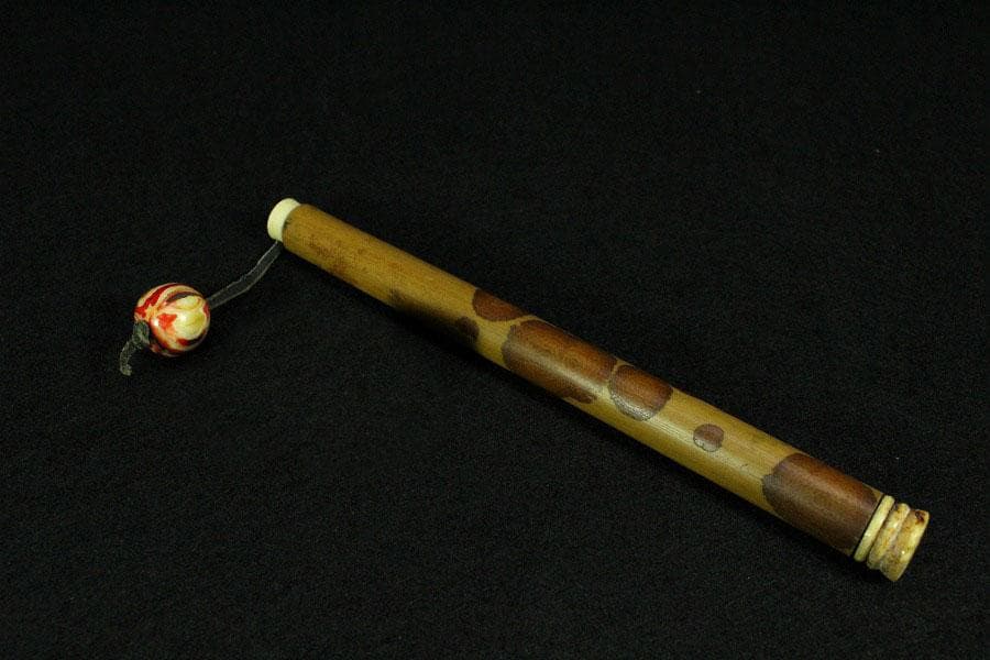 古美術 斑竹 鶴天 根付 提げ物 時代物(K-BB488)