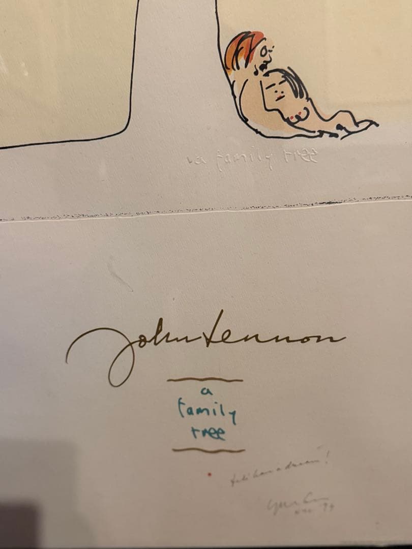 お値下げ　ジョン・レノン　a Family Tree オノヨーコ　サイン入り希少
