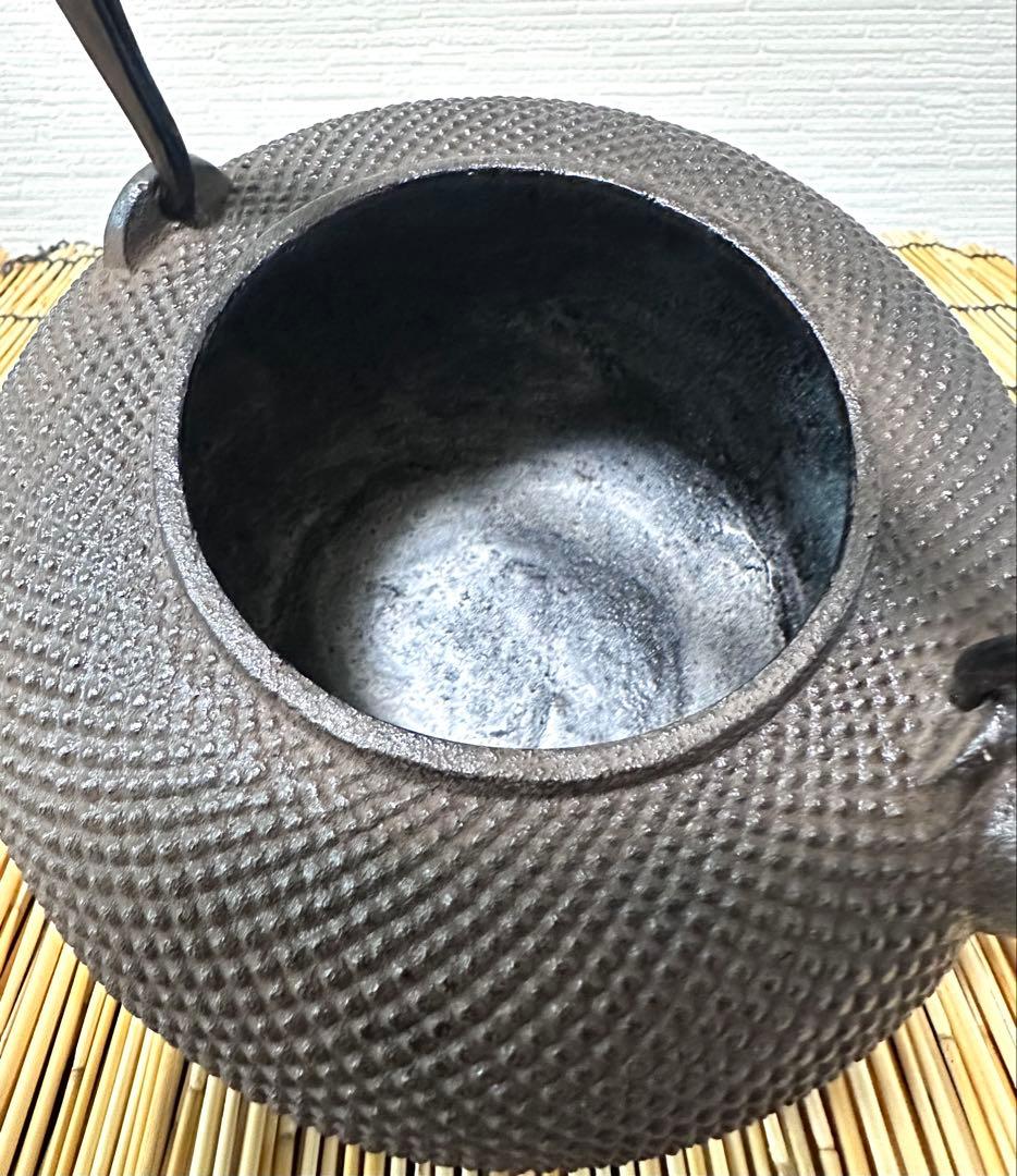 未使用品　龍敏堂造　袋鉉　飾摘銅蓋　南部鉄瓶　南部鉄器　調理器具