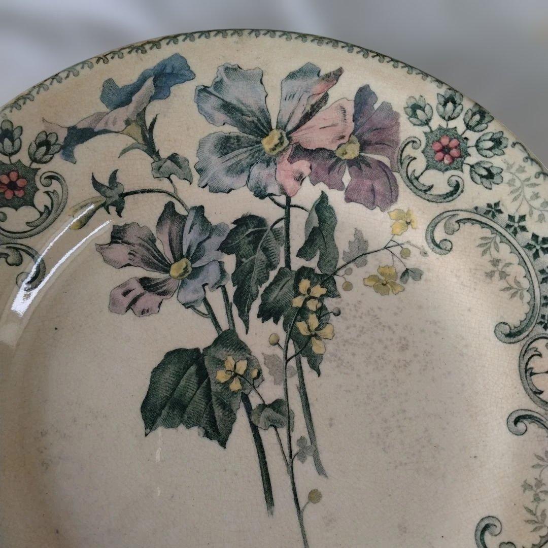 ライン他あり・ショワジールロワプレート・切り花/フランスアンティーク