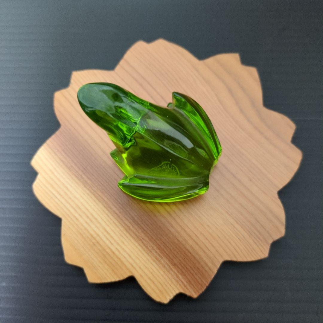 Baccarat バカラ 蛙 グリーンカエルフィギュリンクリスタル オブジェ