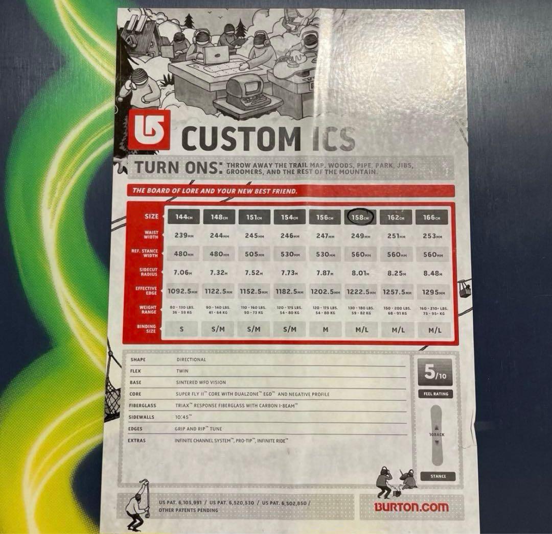 訳あり未使用　burton バートン　カスタム　custom ボード